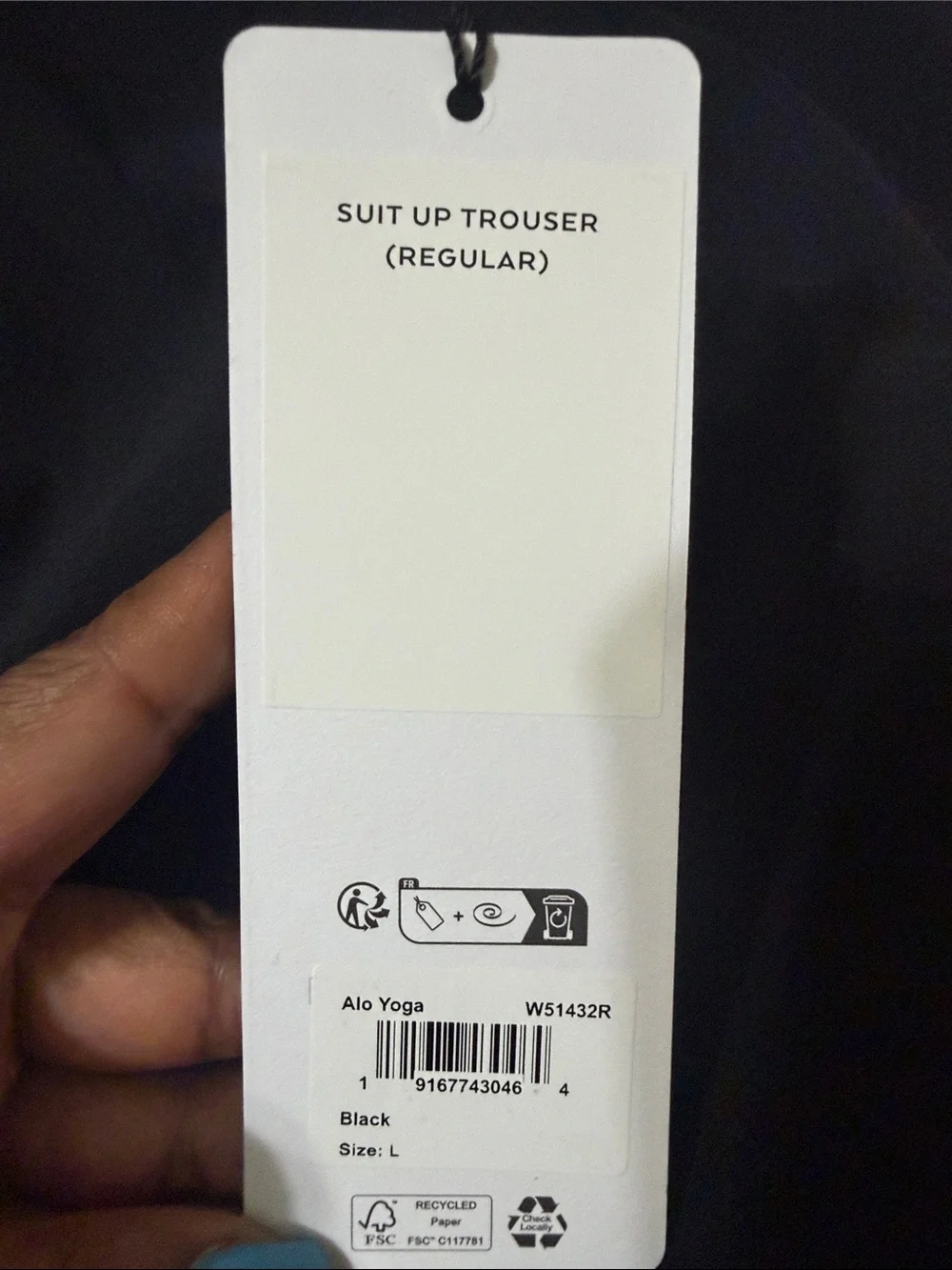 Alo Black Suit Up Trousers regular